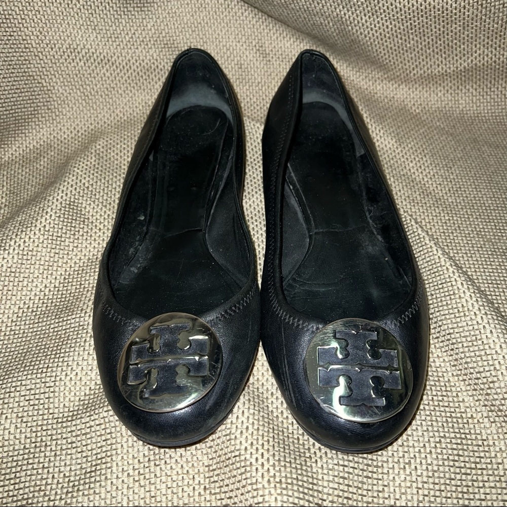 Tory Burch Black Leather Flats
